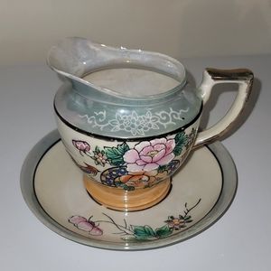 Japanese luster creamer and saucer